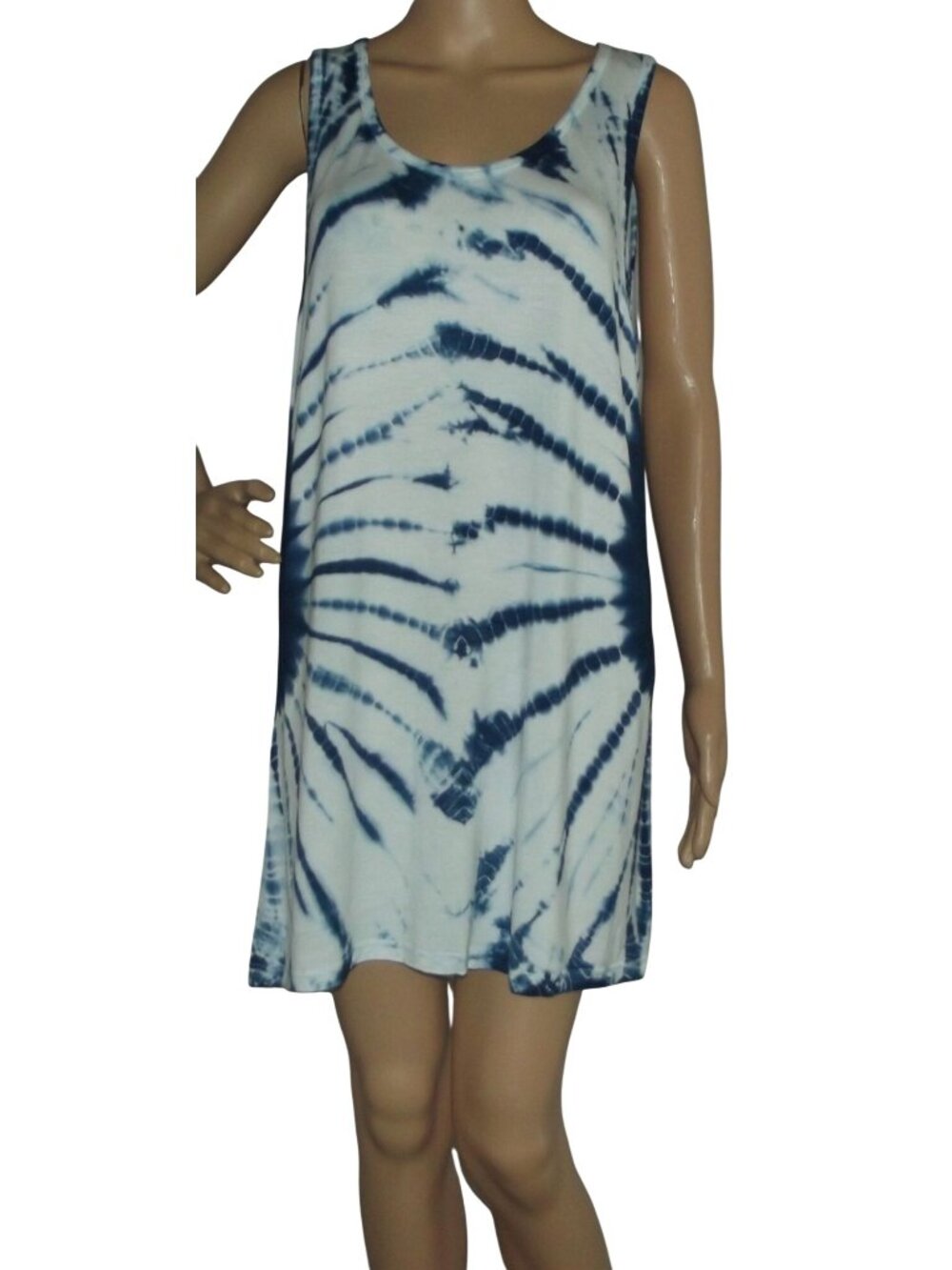 Vivid Importers of NY Tank Top Womens3X blue white tie dye sleeveless scoop neck